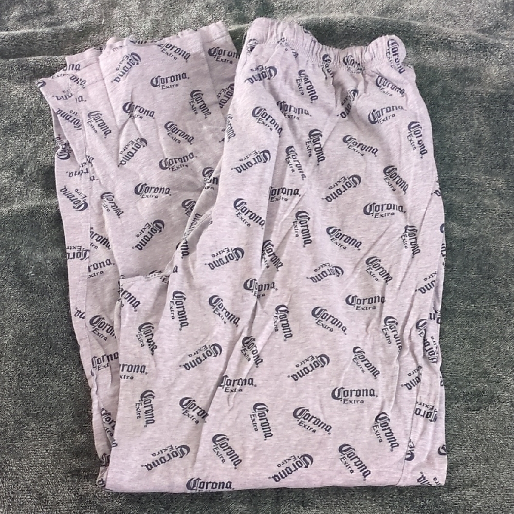 Corona Logo Lounge Pants - Light Gray with Black Print
